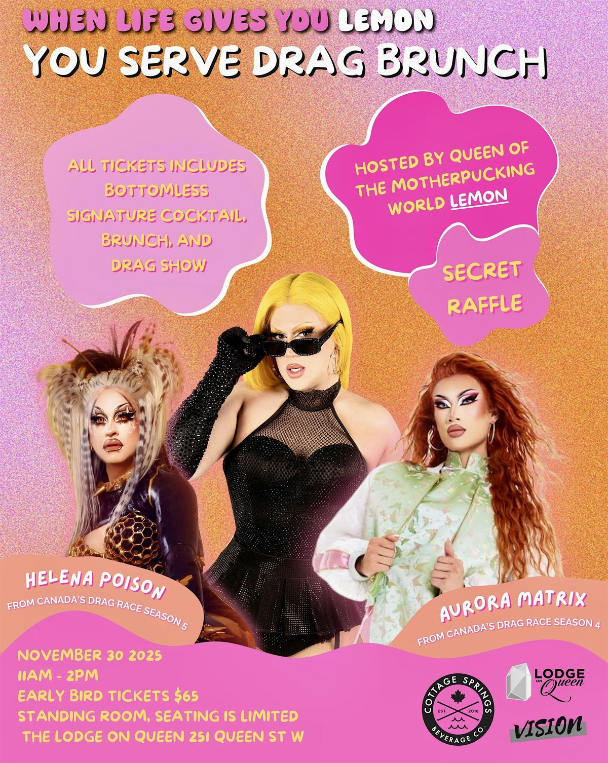 WHEN LIFE GIVES YOU LEMON : Toronto\u2019s Fiercest Drag Brunch Returns!