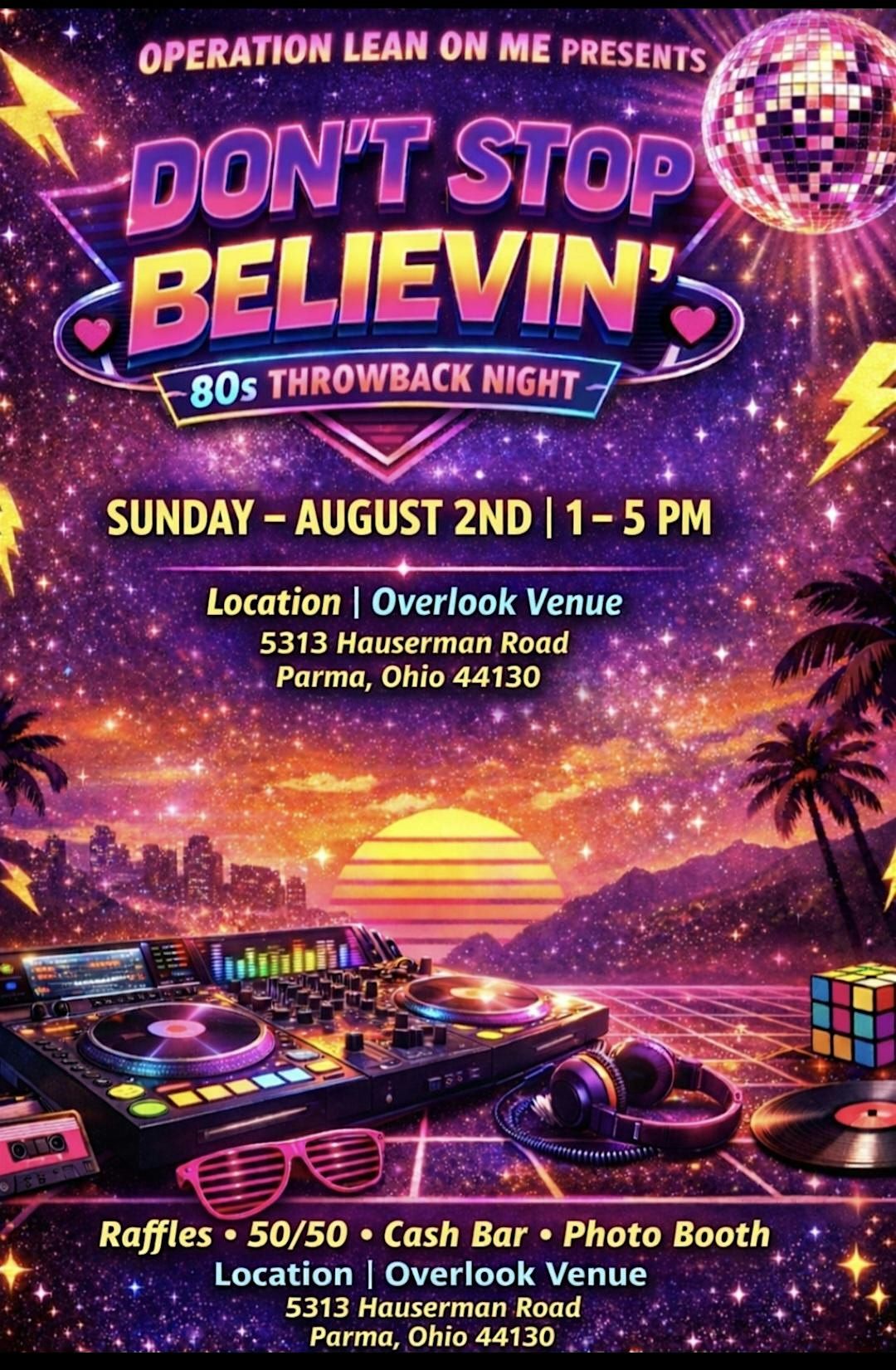 Don't Stop Believing Fundraiser 80s Night