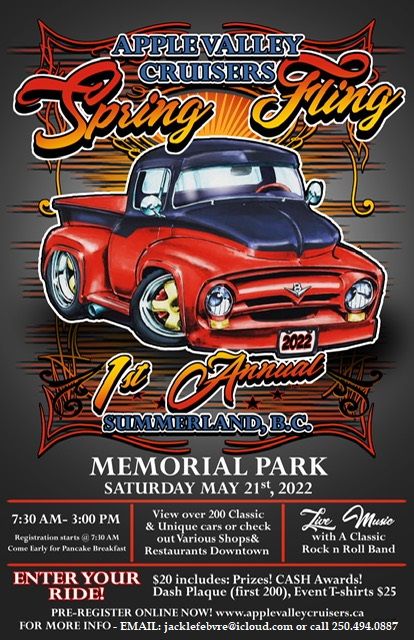 2022 Spring Fling Car Show | Memorial Park, Summerland, BC | May 21, 2022