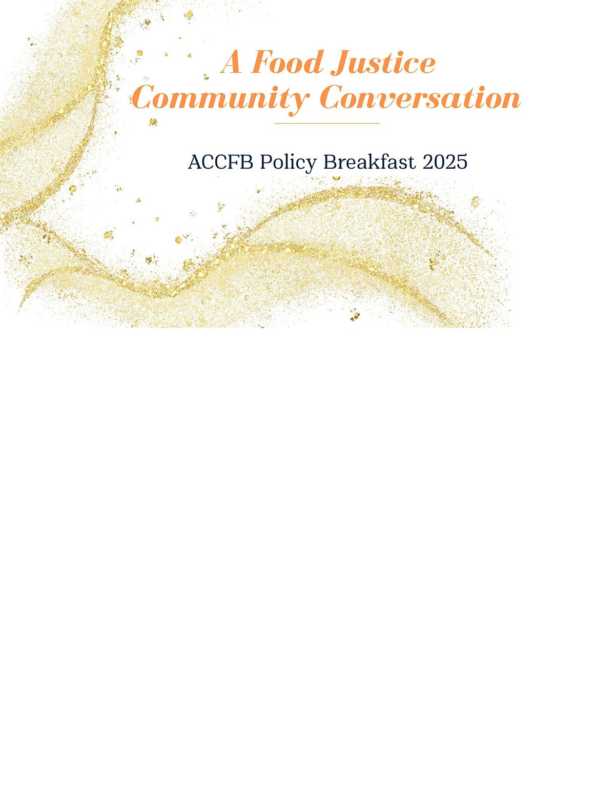 A Food Justice Community Conversation: Policy Breakfast 2025