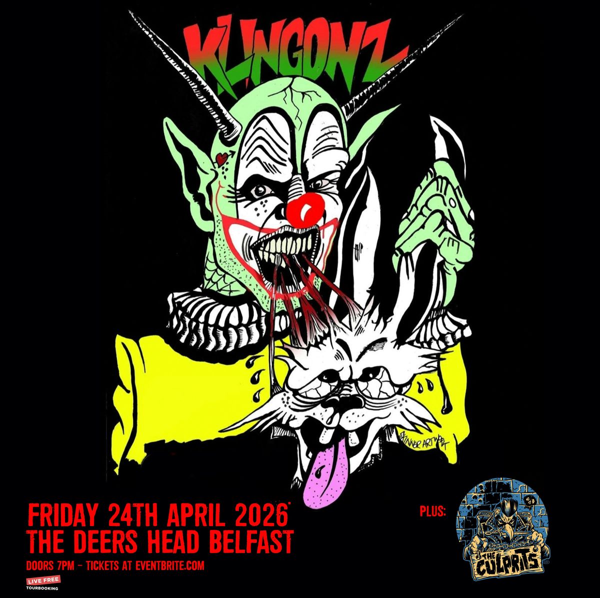 Klingonz Klownz & The Culprits at The Deers Head Belfast 24\/4\/26