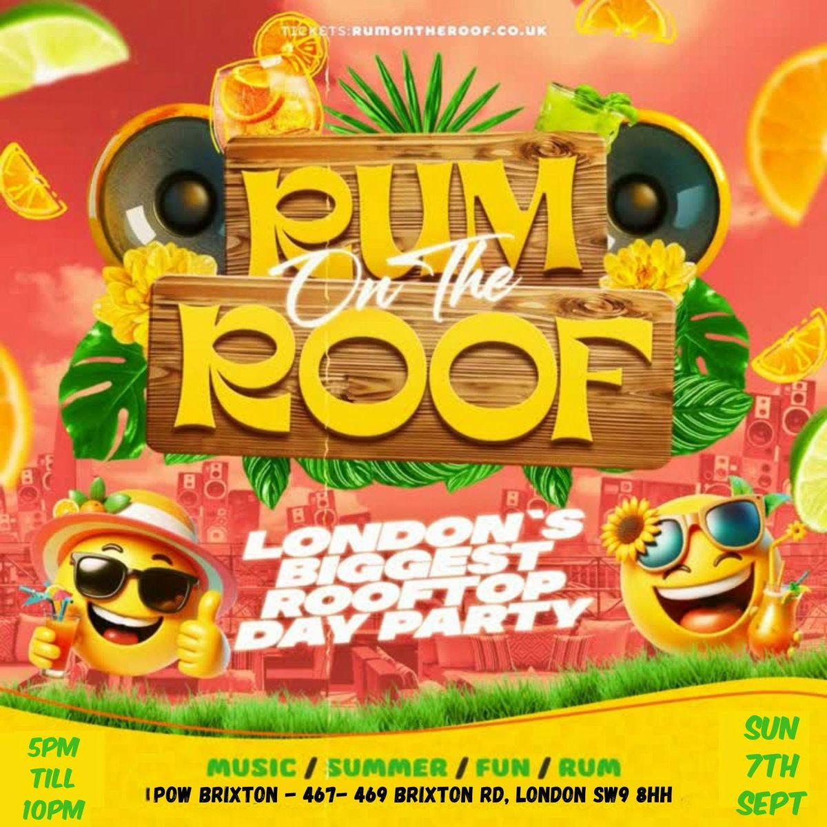 RUM ON THE ROOF - Summer Closing Rooftop Day Party (FREE B4 7PM)