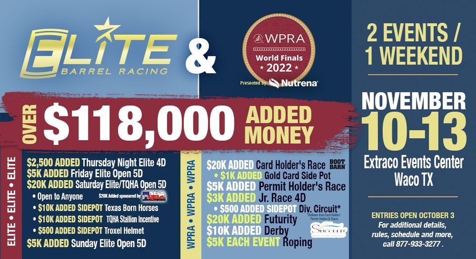 Elite Barrel Racing - WPRA World Finals | Extraco Events Center, Waco ...