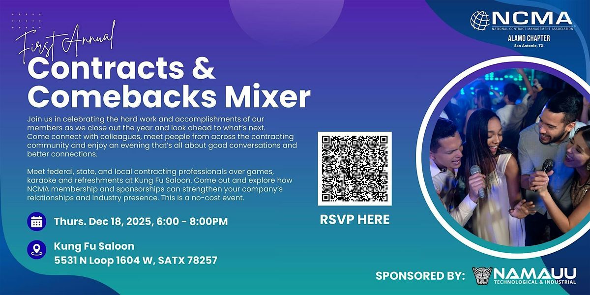 First Annual NCMA Alamo Chapter Contracts & Comebacks Mixer