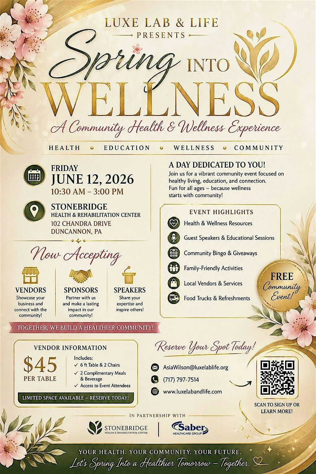 Spring Into Wellness- A community Health and Wellness Experience