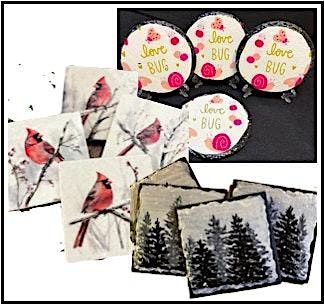 Winter\/Love Themed Slate Coaster Paint Craze at Shortstop Bar February 3rd