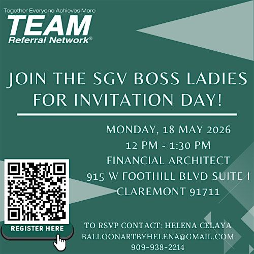 SGV BOSS Ladies Invitation Day | TEAM Referral Network