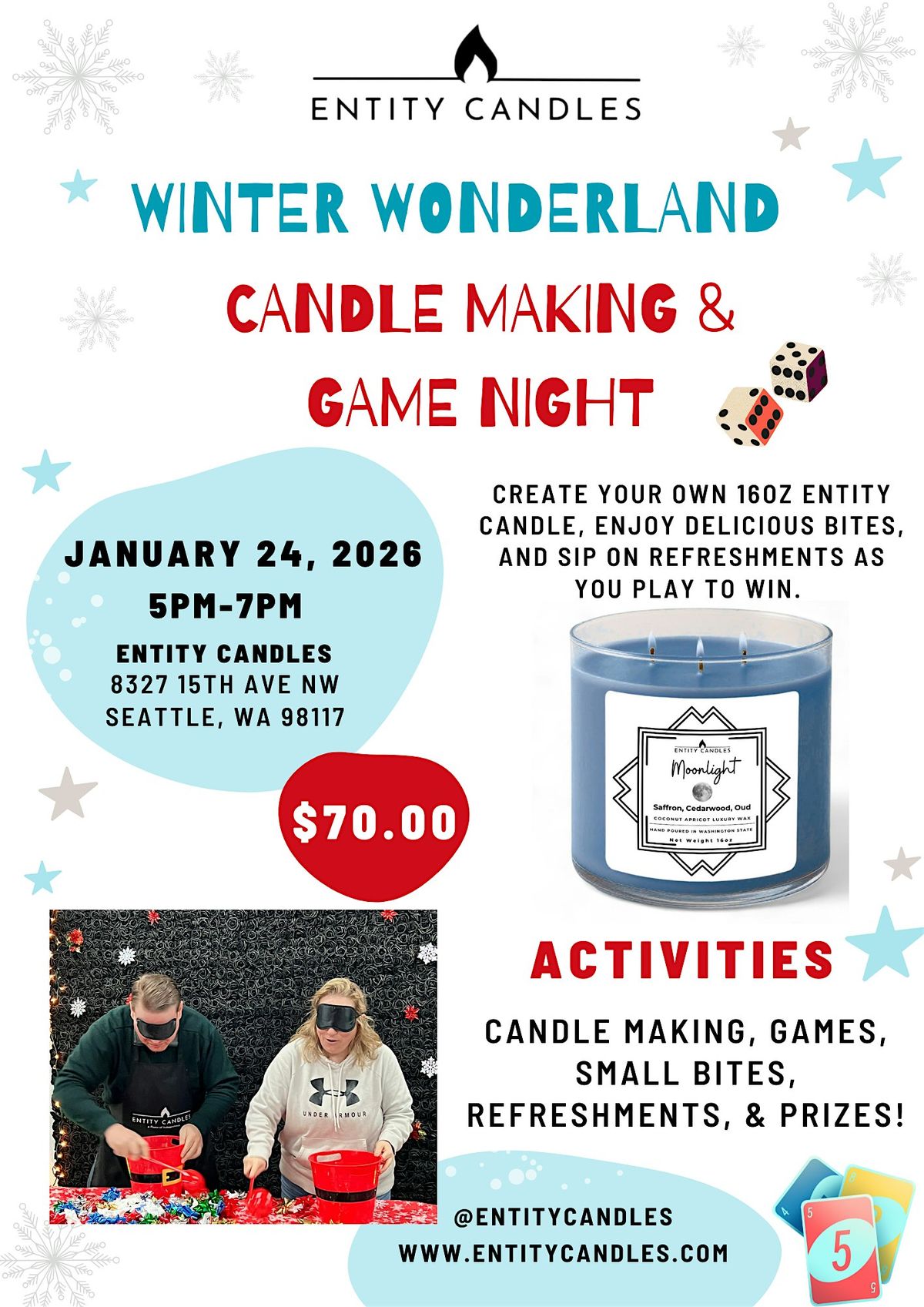 Candle Making and Game Night - Winter Wonderland