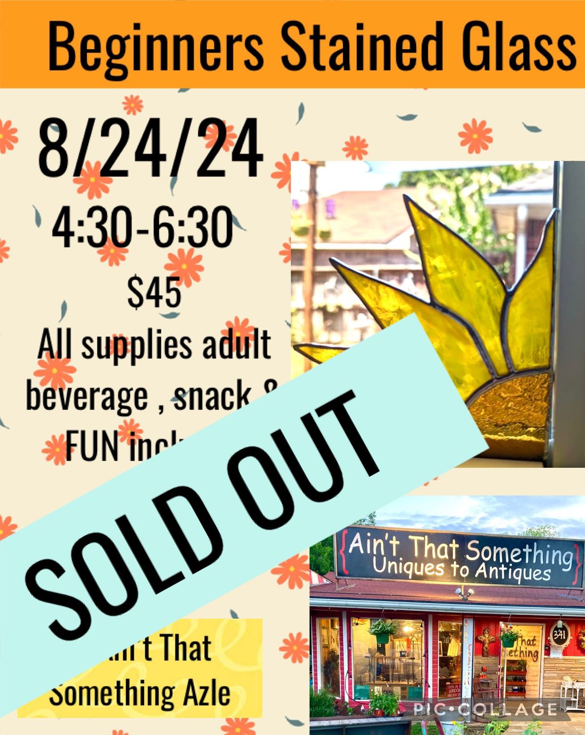 Beginner Stain Glass Class 341 W. Main Street, Azle, TX August 24, 2024