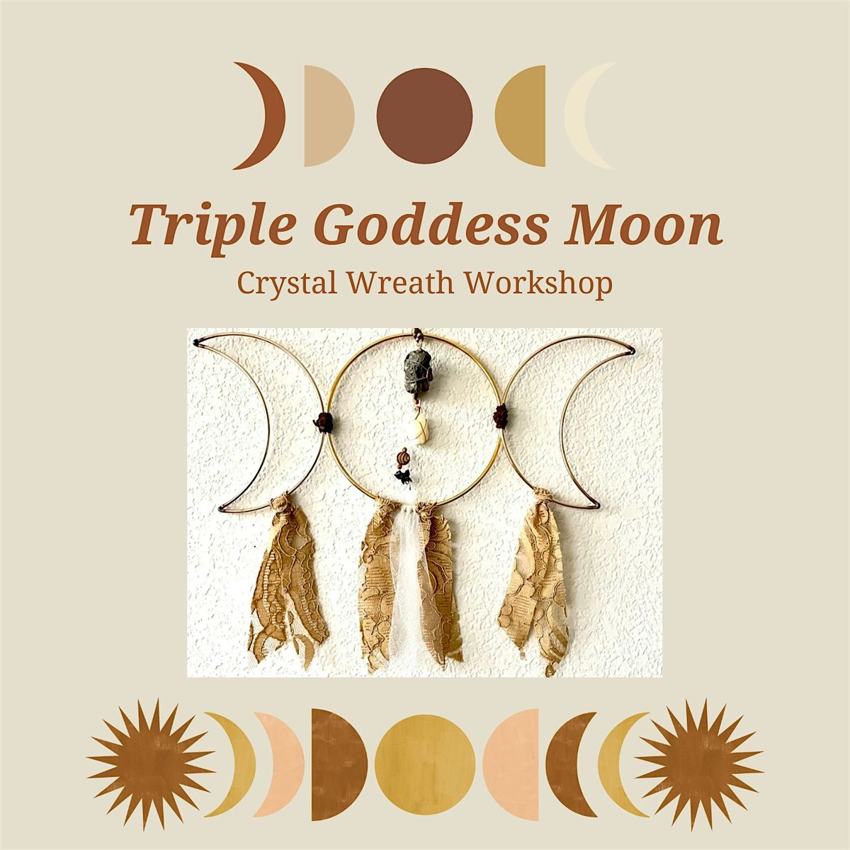 Triple Goddess Moon Crystal Wreath Workshop