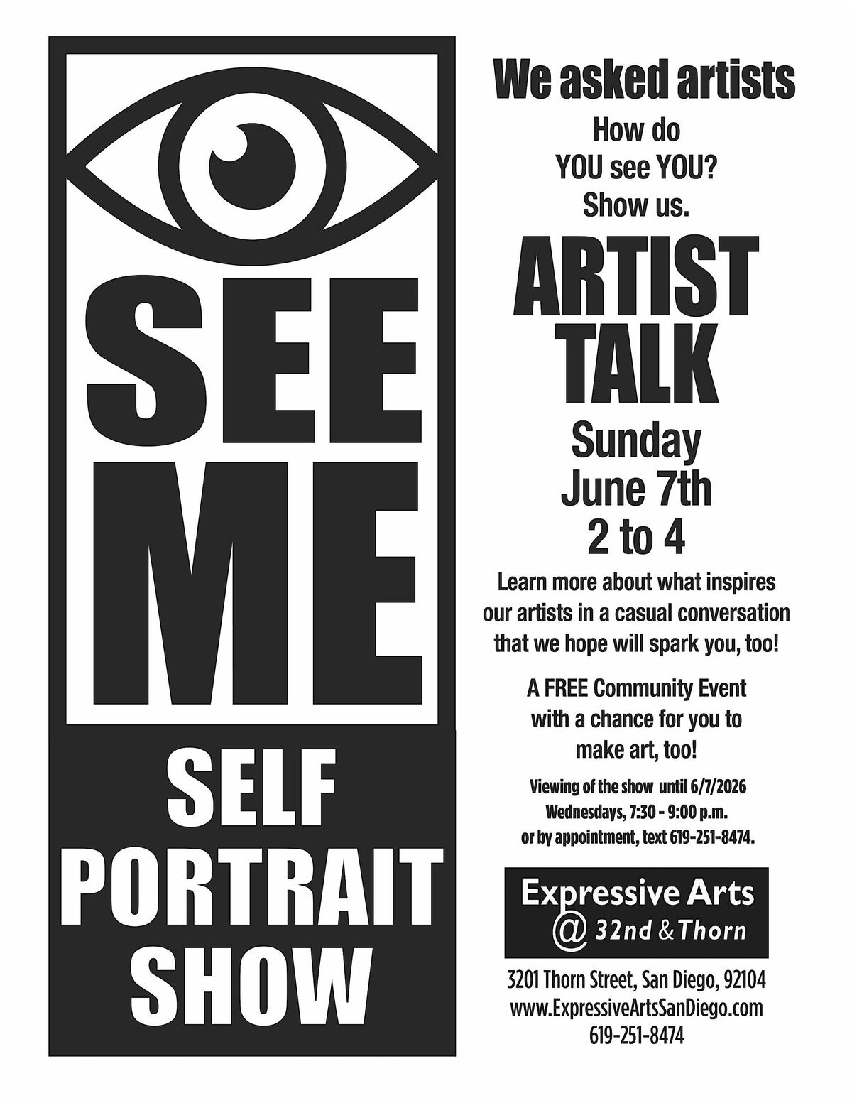 EYE SEE ME: Artist Talk!