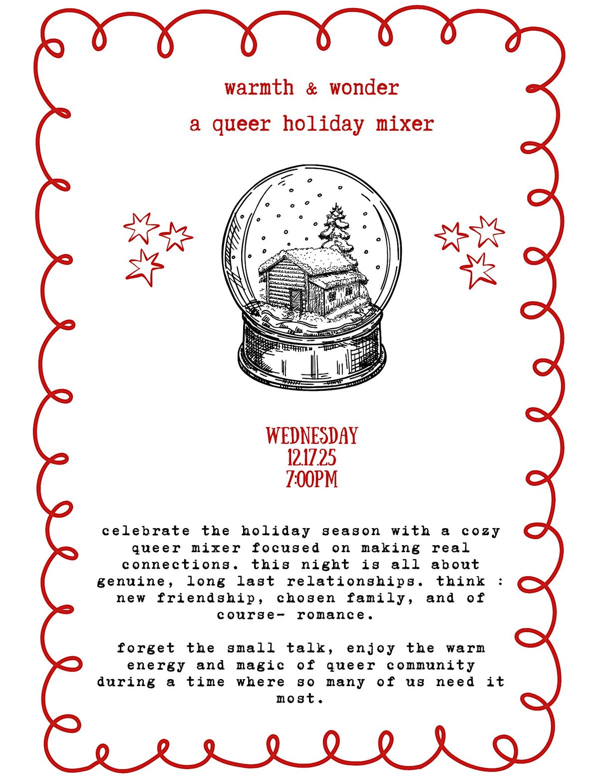 WARMTH & WONDER : A QUEER HOLIDAY MIXER