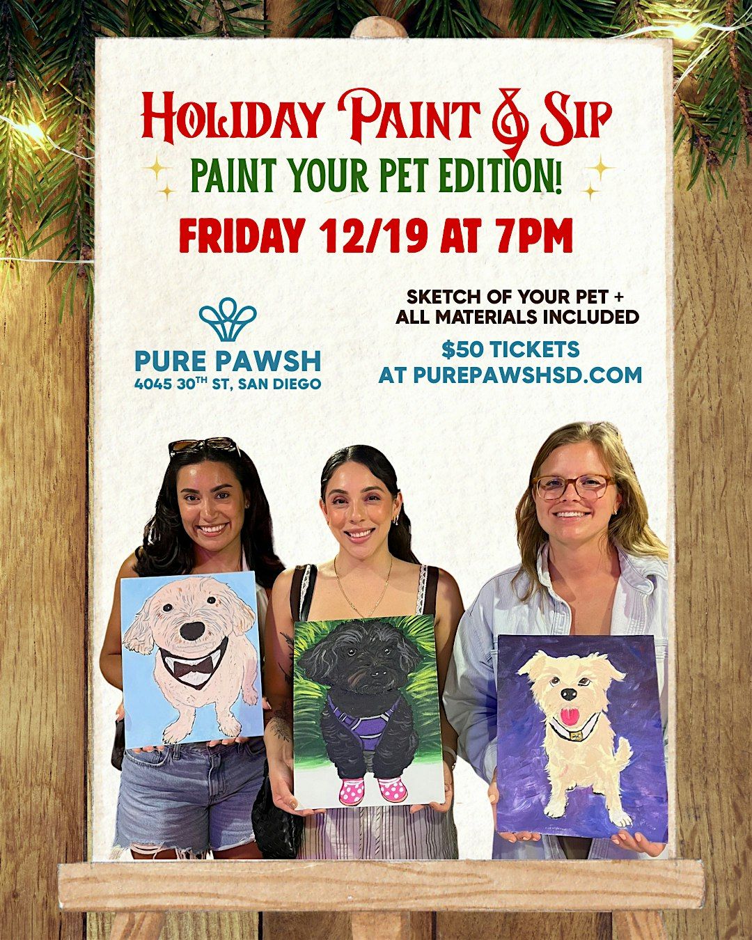 Holiday Paint and Sip: Paint Your Pet Edition