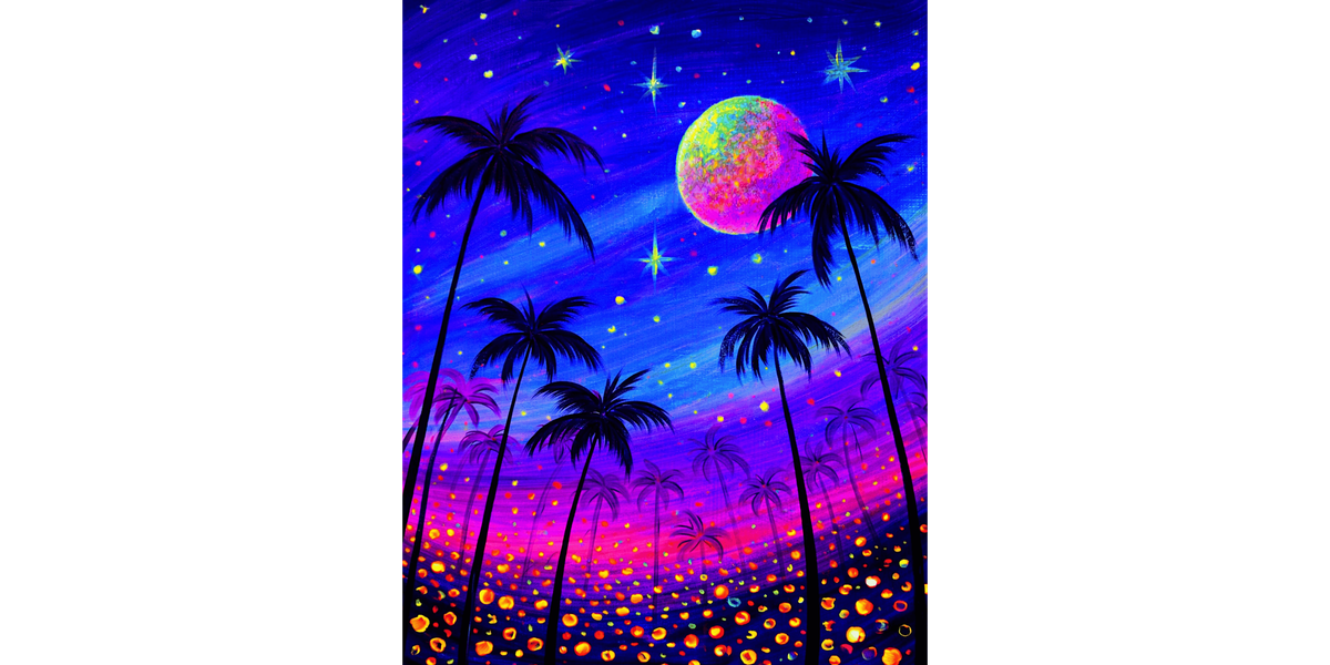 Blacklight Tropical Sunset - Paint and Sip in Tyler | Classpop!\u2122