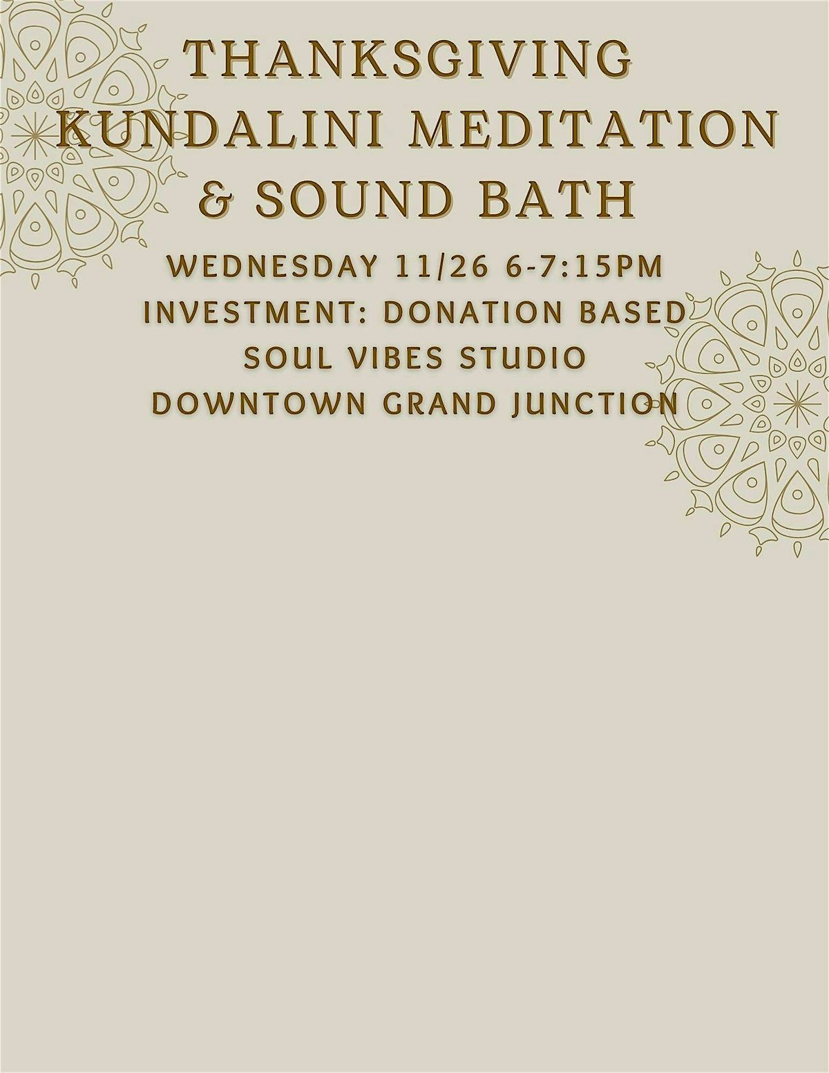 Thanksgiving Kundalini Meditation & Sound Bath