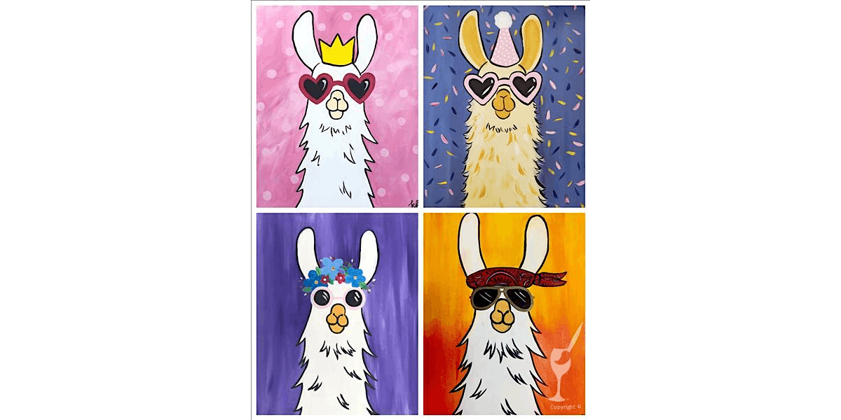 Party Llamas in Style - Paint and Sip in New Braunfels | Classpop!\u2122