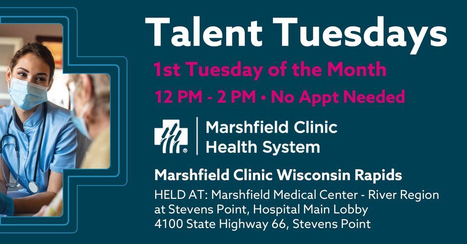 Talent Tuesdays, Walk-in Job Fair, 5/2, 12-2 PM, Healthcare, Wisconsin ...