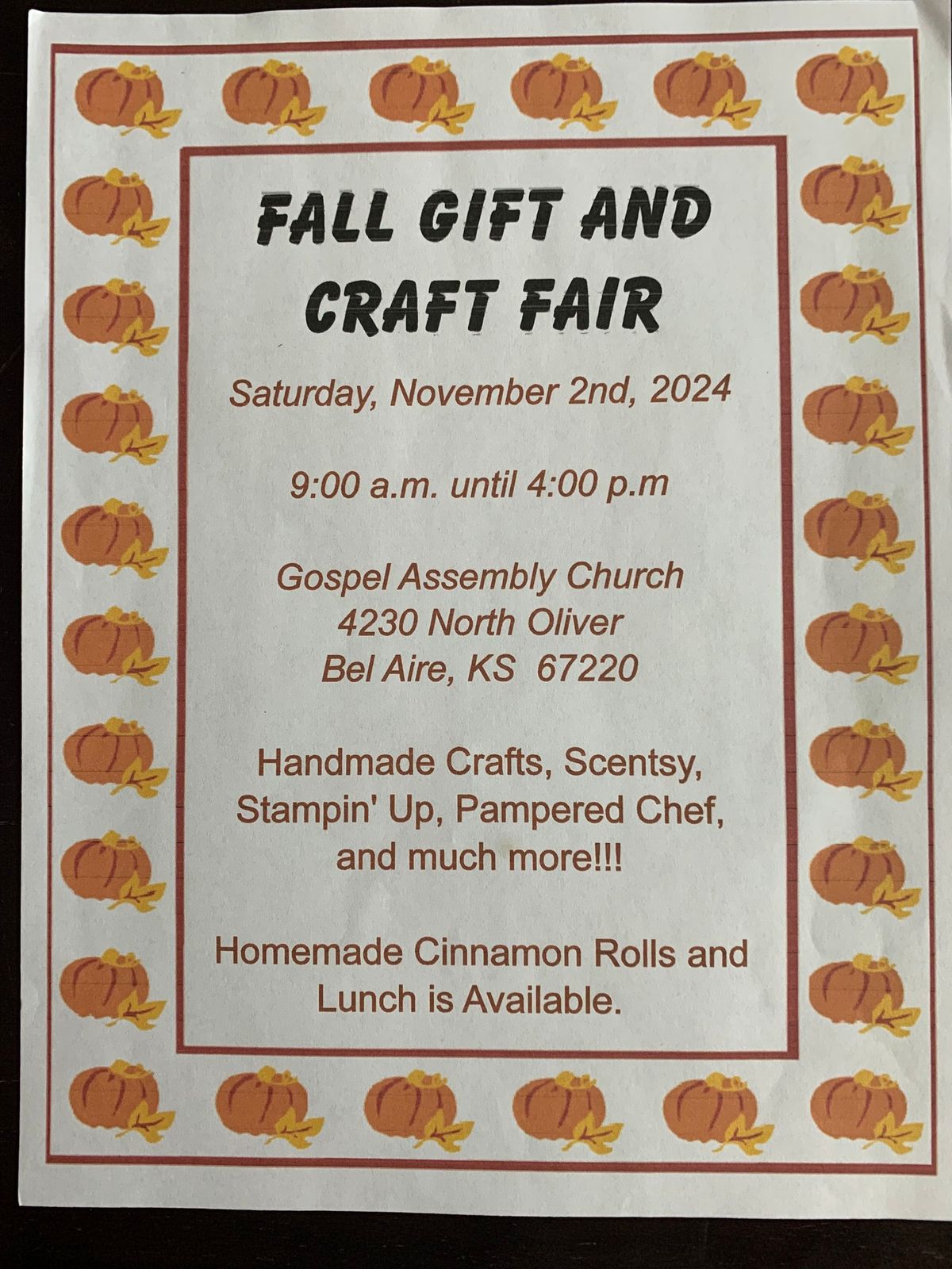 Gift and Craft Fair Bel Aire, Wichita, KS November 2, 2024