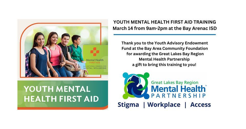 Youth Mental Health First Aid Certification Training At The Bay Arenac ...