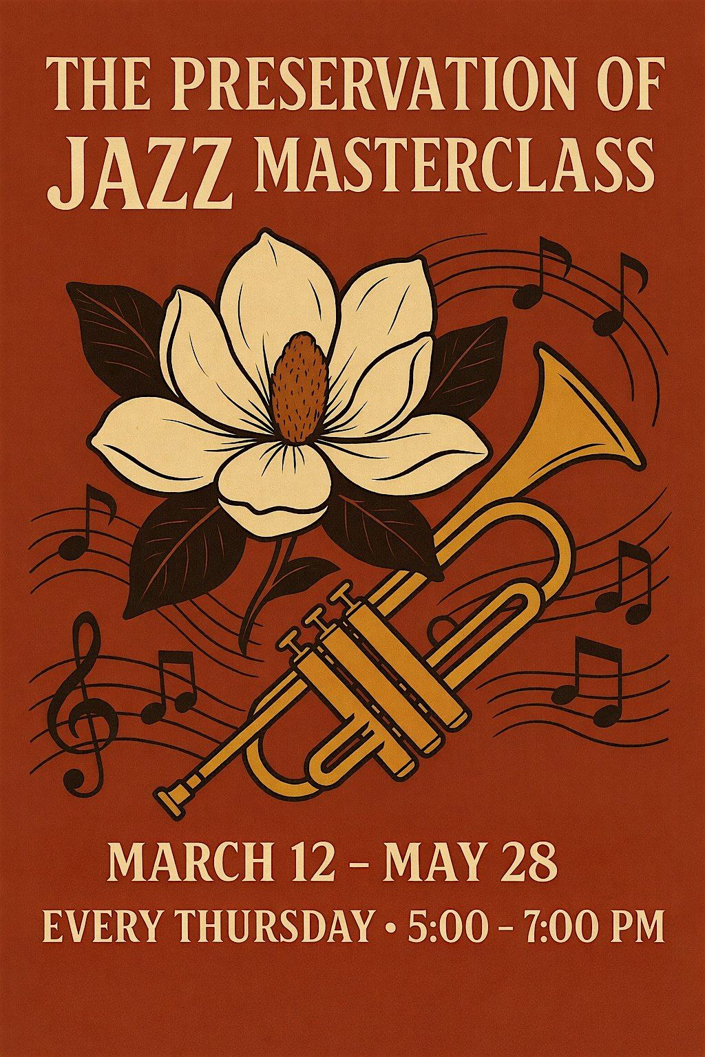 Sky Covington's Jazz Masterclass will continue March 12th - May 28th