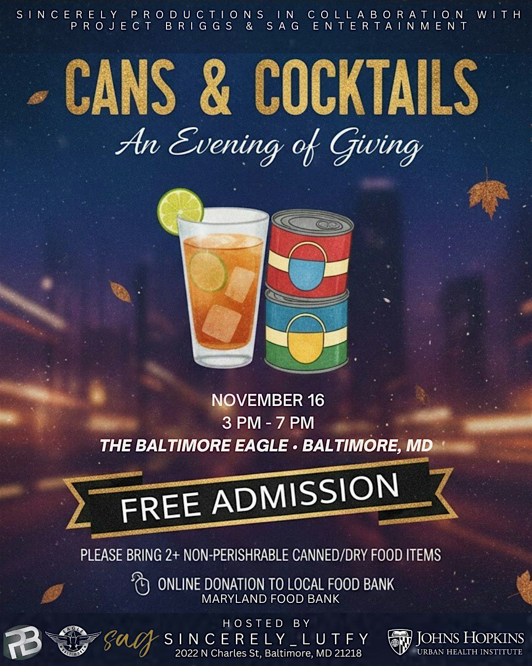 Cans & Cocktails - An Evening of Giving