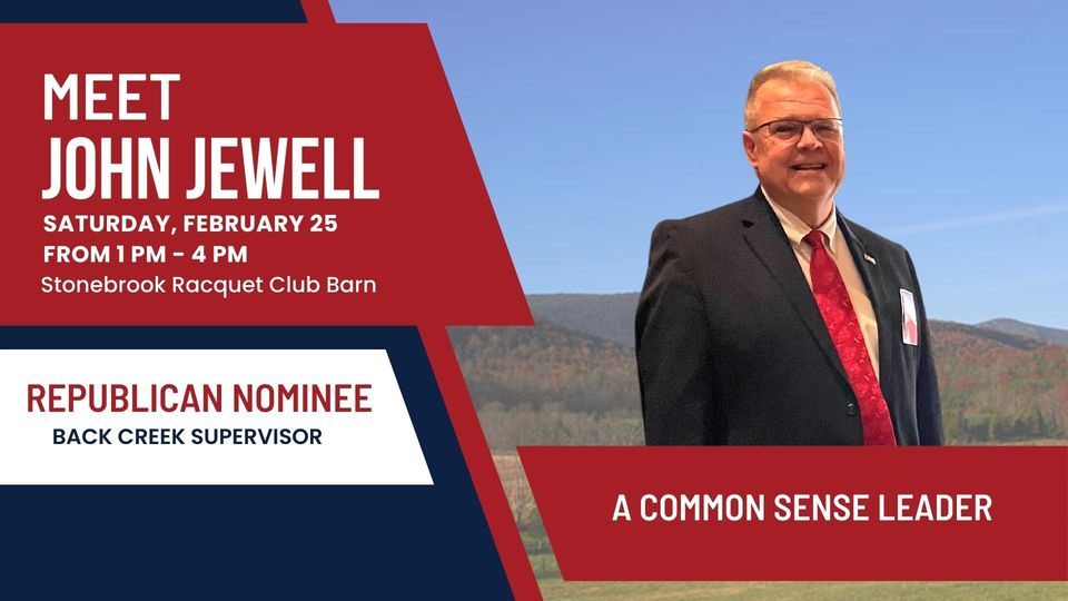 Meet John Jewell at Stonebrook Club, Winchester on 25th February, 2023