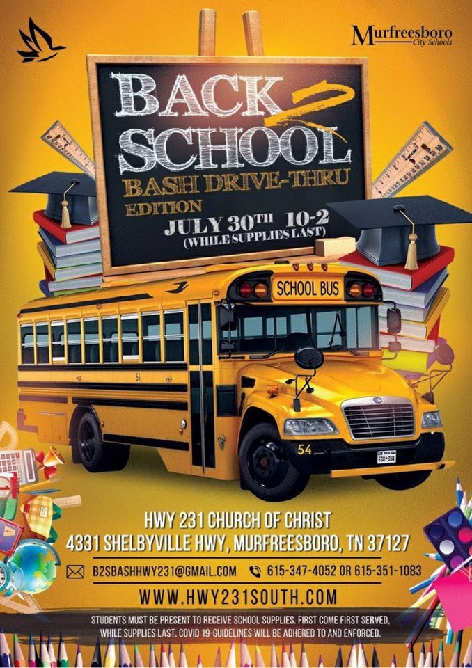 Back 2 School Bash Hwy 231 South Church of Christ, Murfreesboro, TN