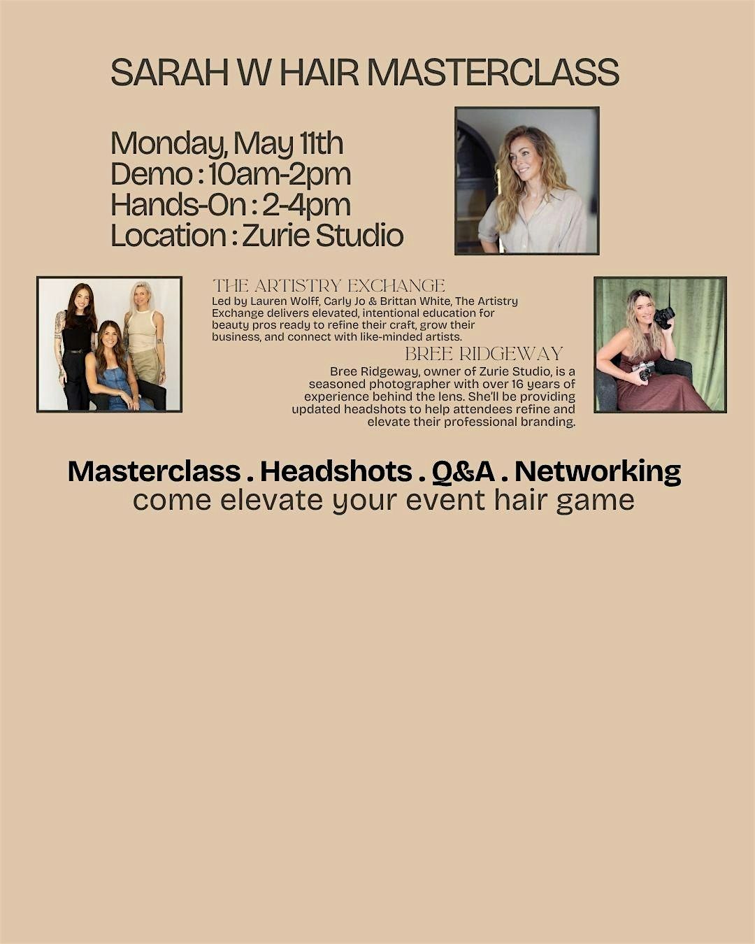 Bridal Hairstyling Masterclass at Zurie Studio