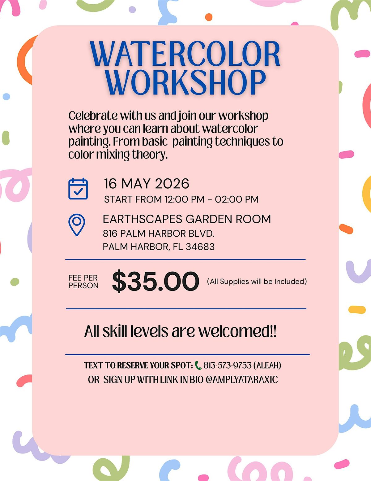 Watercolor Workshop -  Paint in the Garden