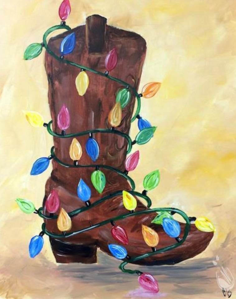 Painting with a TwistDenton at The Revival Boot Scootin Christmas