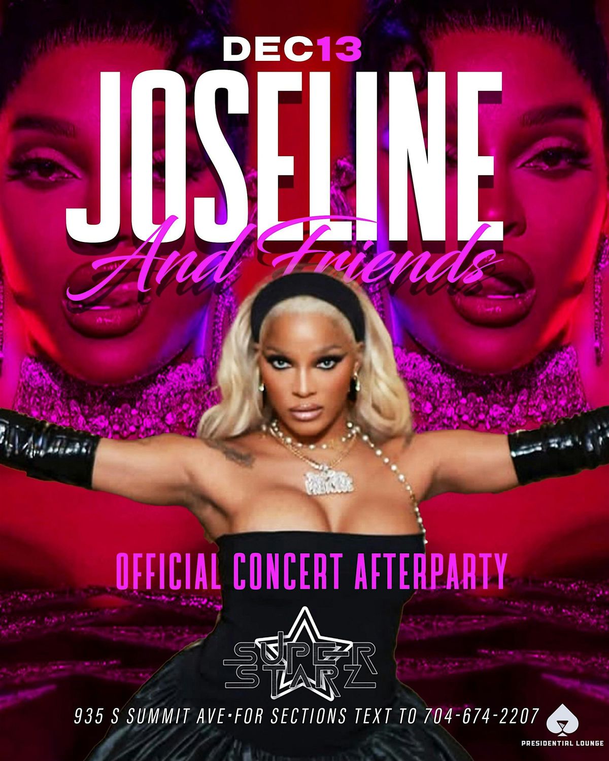 Sat Dec 13th The Return of Joseline Hernandez Text 704-674-2207 for tables