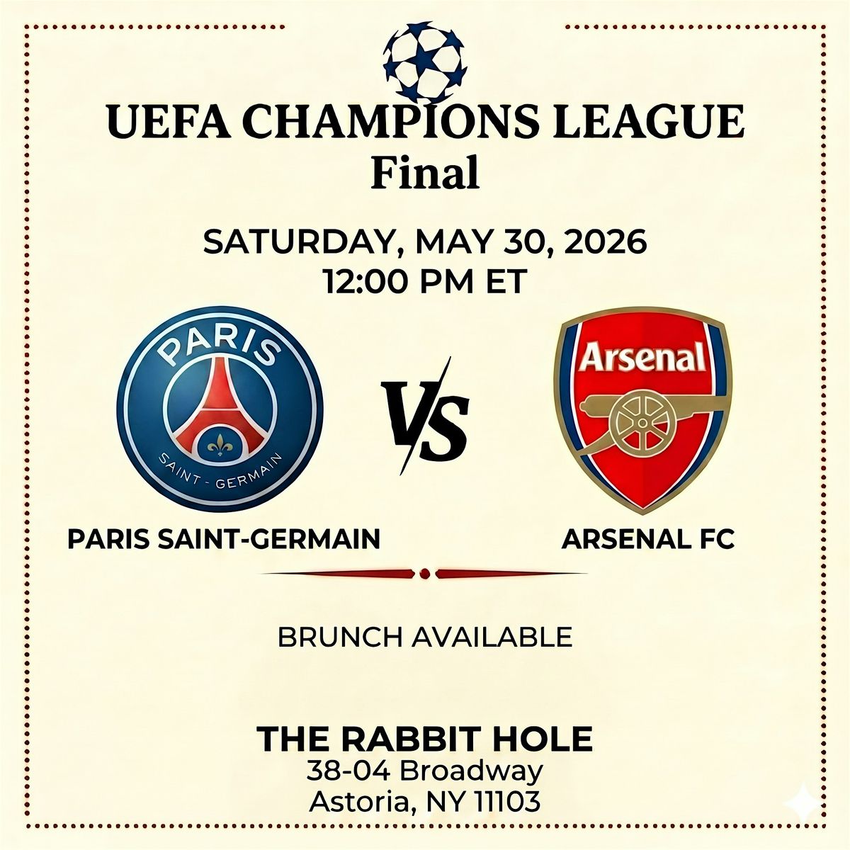UEFA Champions League Final: PSG v. Arsenal