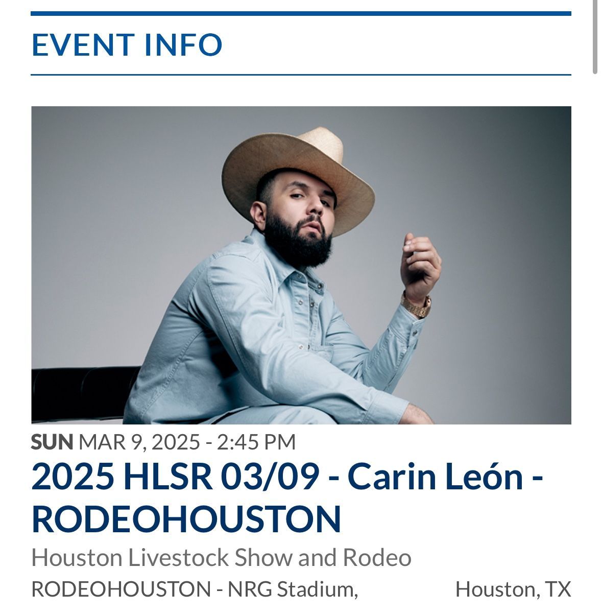 Car\u00edn Le\u00f3n Houston Tickets