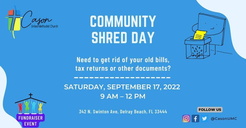 Shredding Event! | Cason United Methodist Church, Delray Beach, FL ...