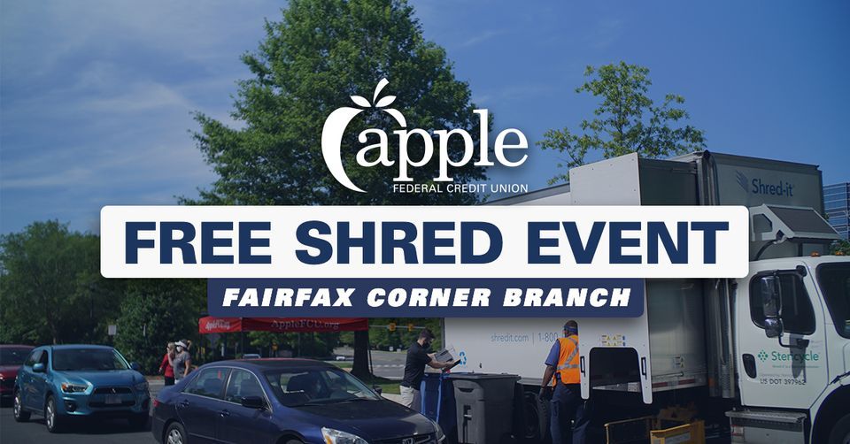 FREE Shred Event Apple Federal Credit Union, Fairfax, VA April 20, 2025