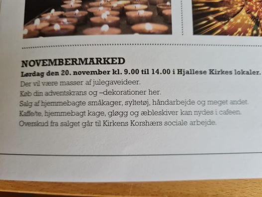 Sweeten Flyselskaber gå i stå November marked | Hjallese Kirke, Odense, FY | November 20, 2021