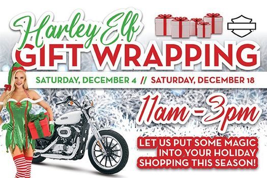Hogs & Dogs + Harley Elf Gift Wrapping at Old Pueblo Harley-Davidson