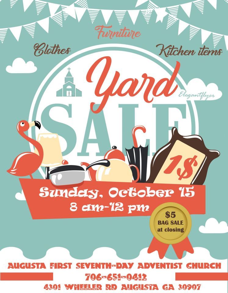 1 DOLLAR CHURCH YARD SALE Augusta First Seventhday Adventist Church