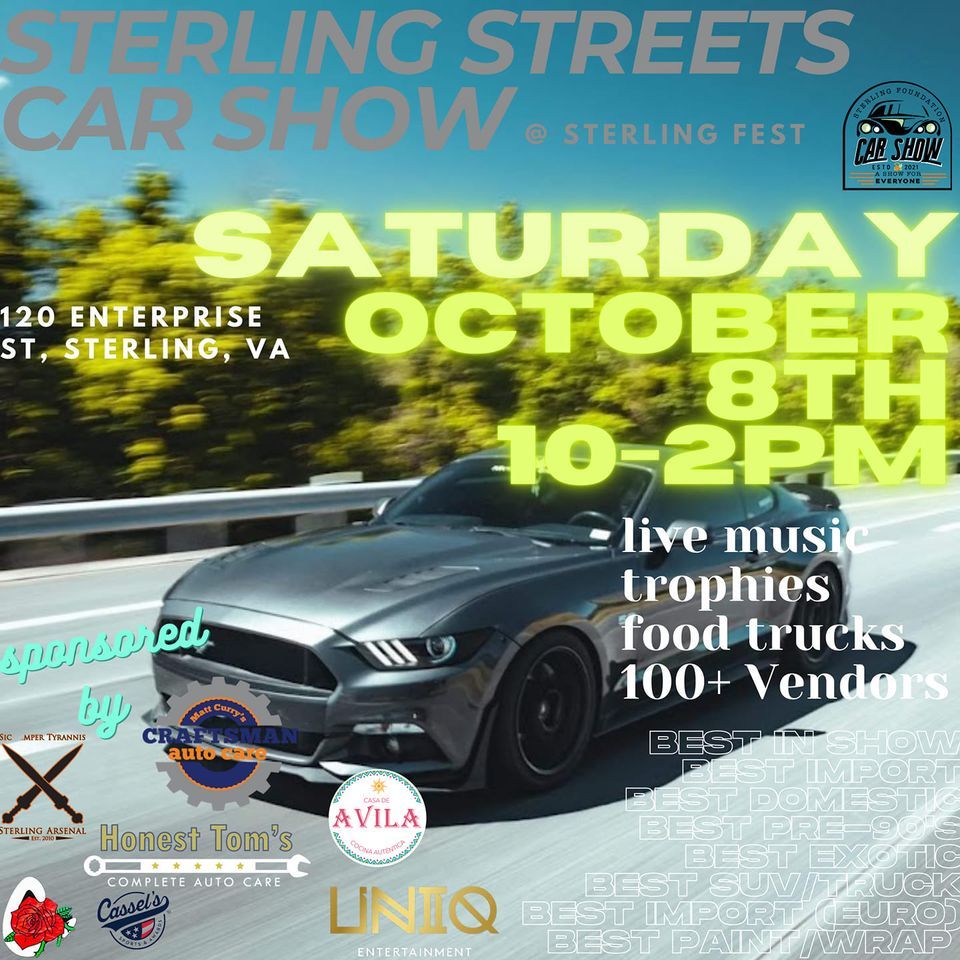 SterlingFest Car Show 2022! Sterling Community Center October 8, 2022
