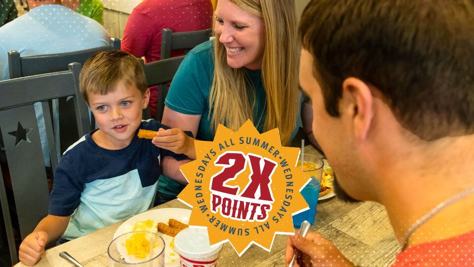 Double Points Every Wednesday all Summer Pizza Ranch (FunZone Arcade