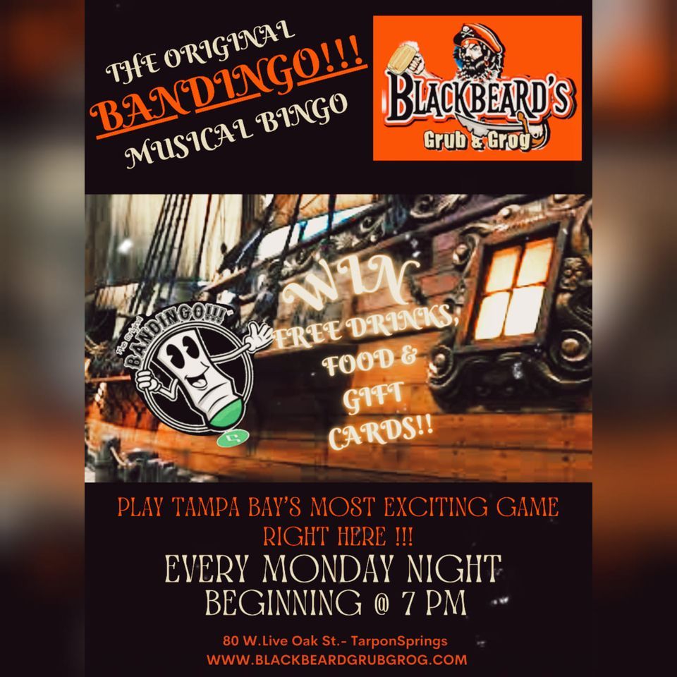 BANDINGO at Blackbeard's in Tarpon Springs! Every Monday 7PM