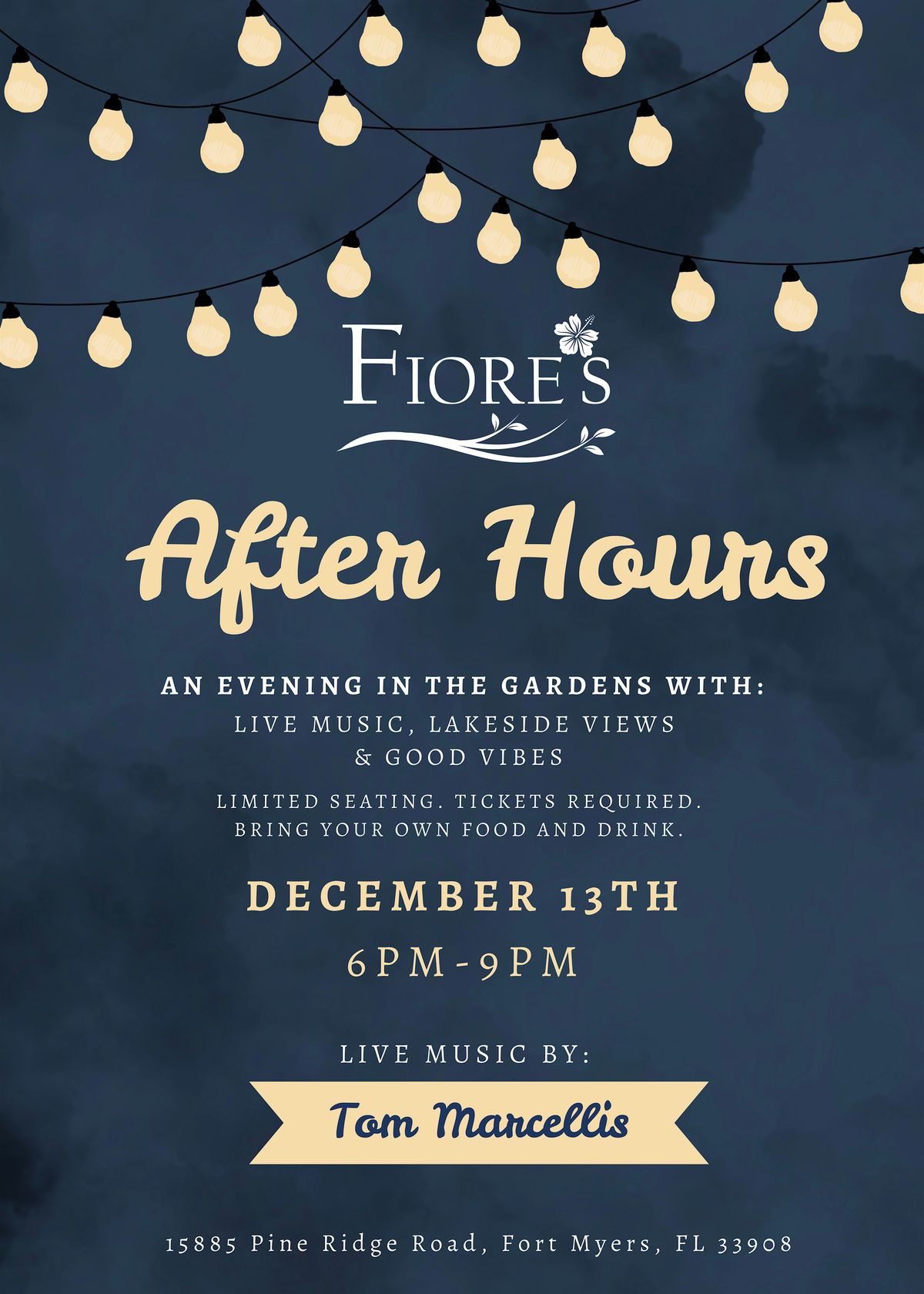 After Hours at Fiore's Garden Center Featuring Tom Marcellis - December 13