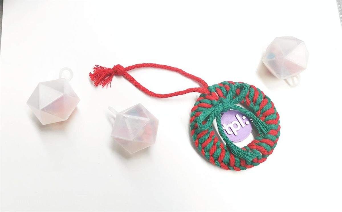 Macram\u00e9 a Christmas Ornament with 3D Printed Parts