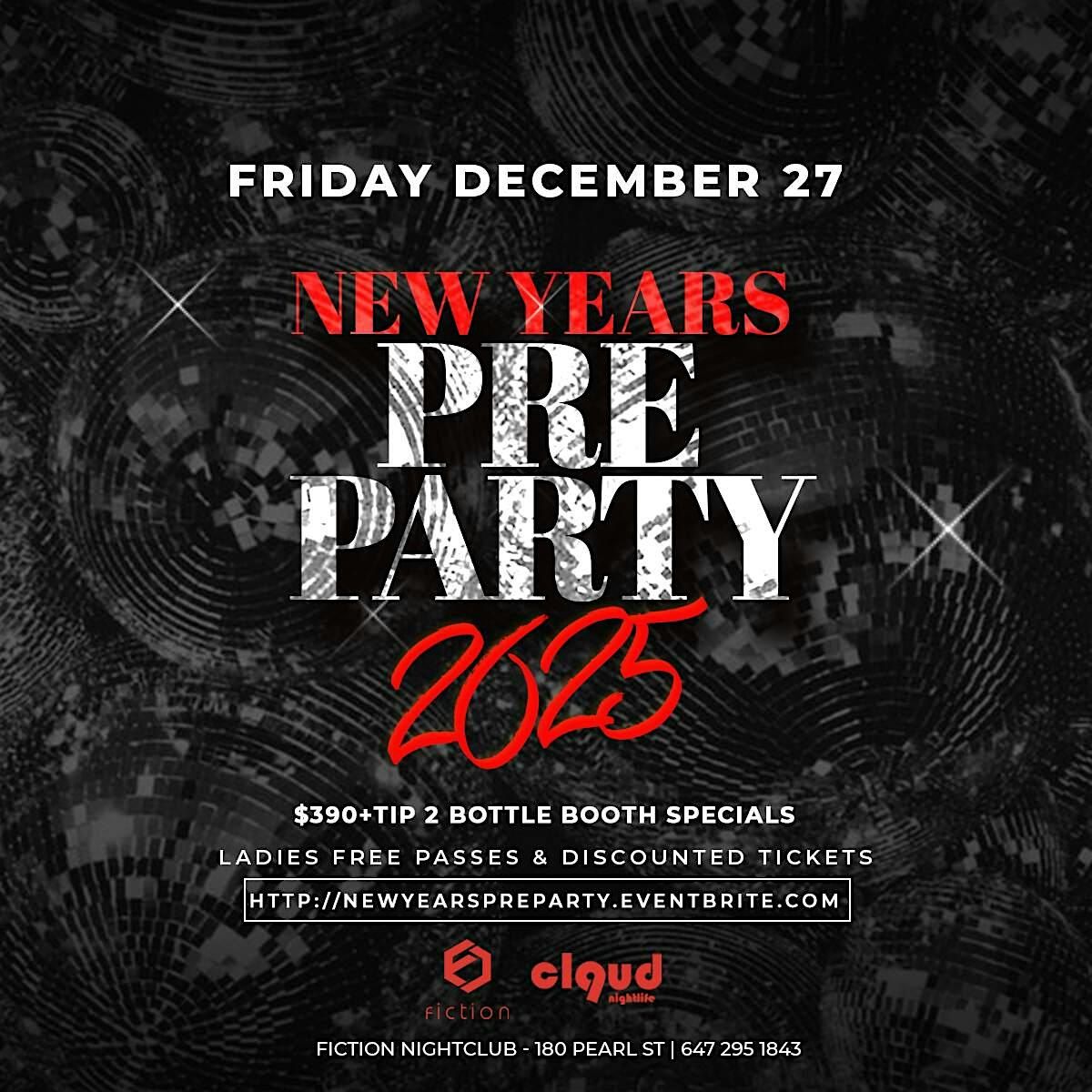NEW YEARS PRE PARTY @ FICTION | FRI DEC 26 | FREE ENTRY