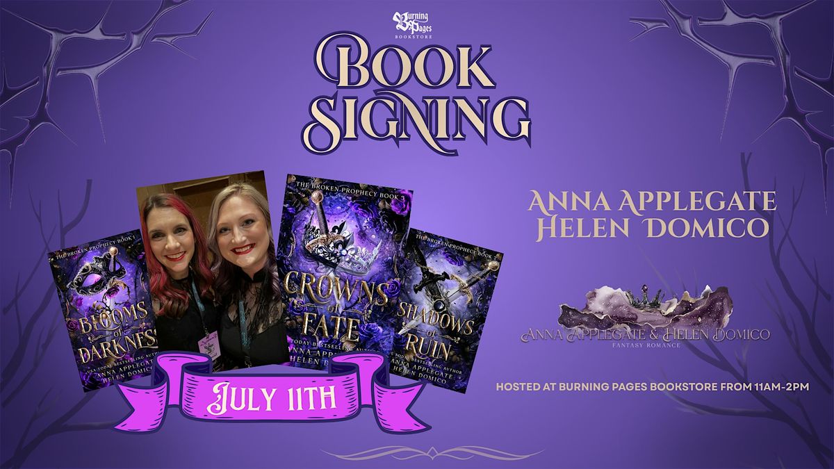 Book Signing Event with Anna Applegate and Helen Domico at Burning ...
