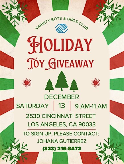 VBGC Holiday Toy Giveaway! RSVP by Dec 1