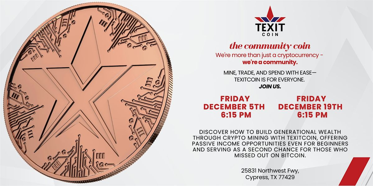 TEXITCoin Crypto Mining & Wealth Building Dinner