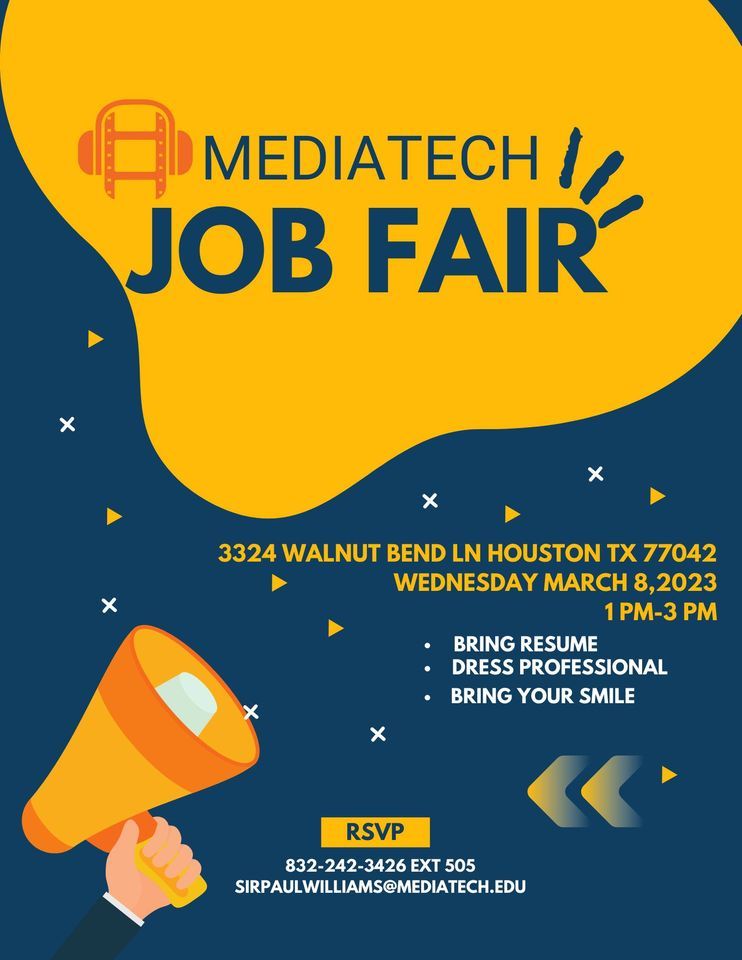 MediaTech Houston Job Fair Media Tech Institute, Missouri City, TX