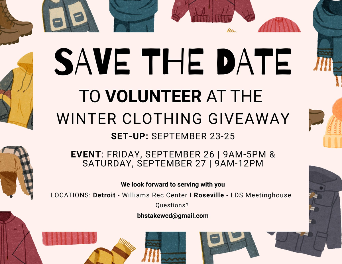 Winter Clothing Giveaway Setup