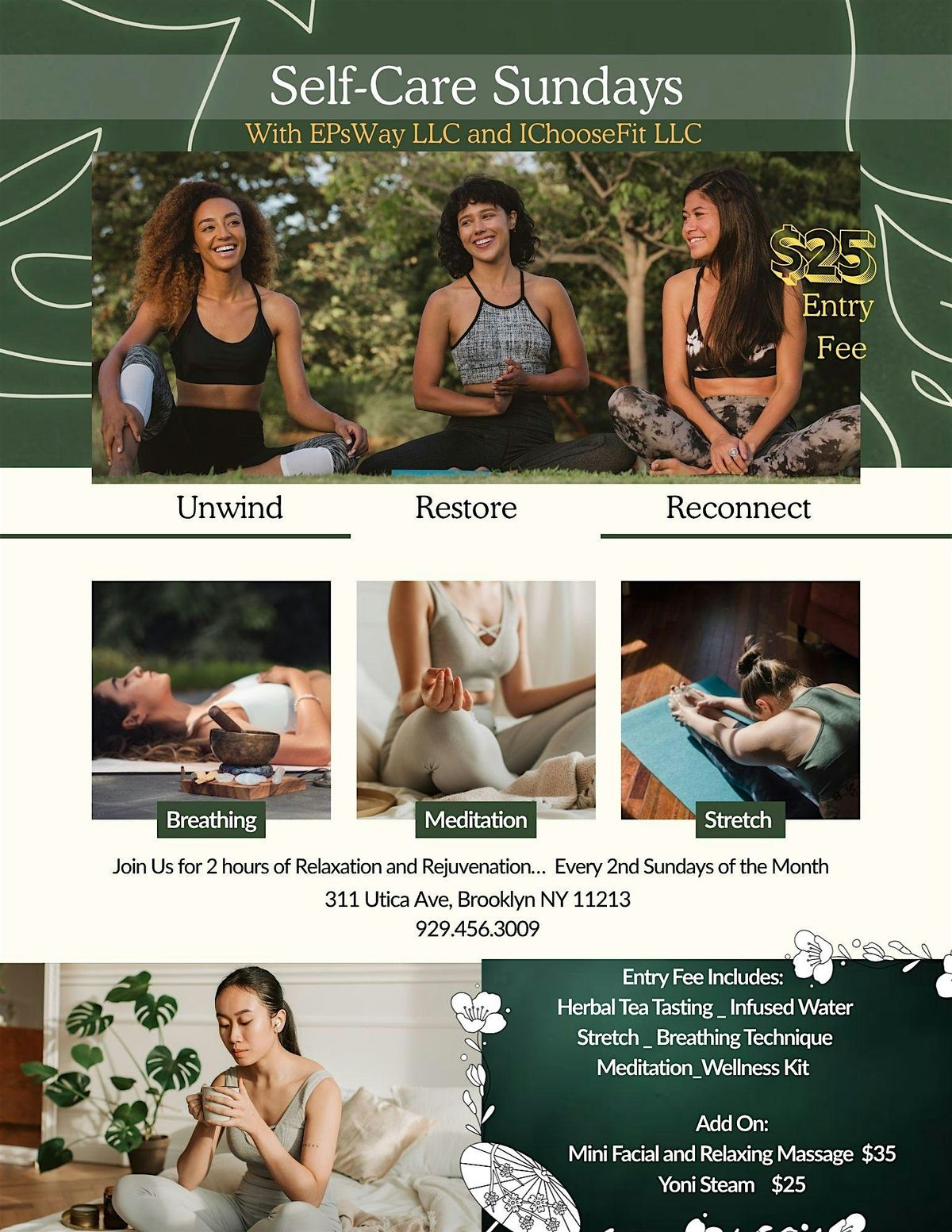 UNWIND\u2014RESTORE\u2014RECONNECT at Self-Care Sundays W\/ a group of Amazing Ladies